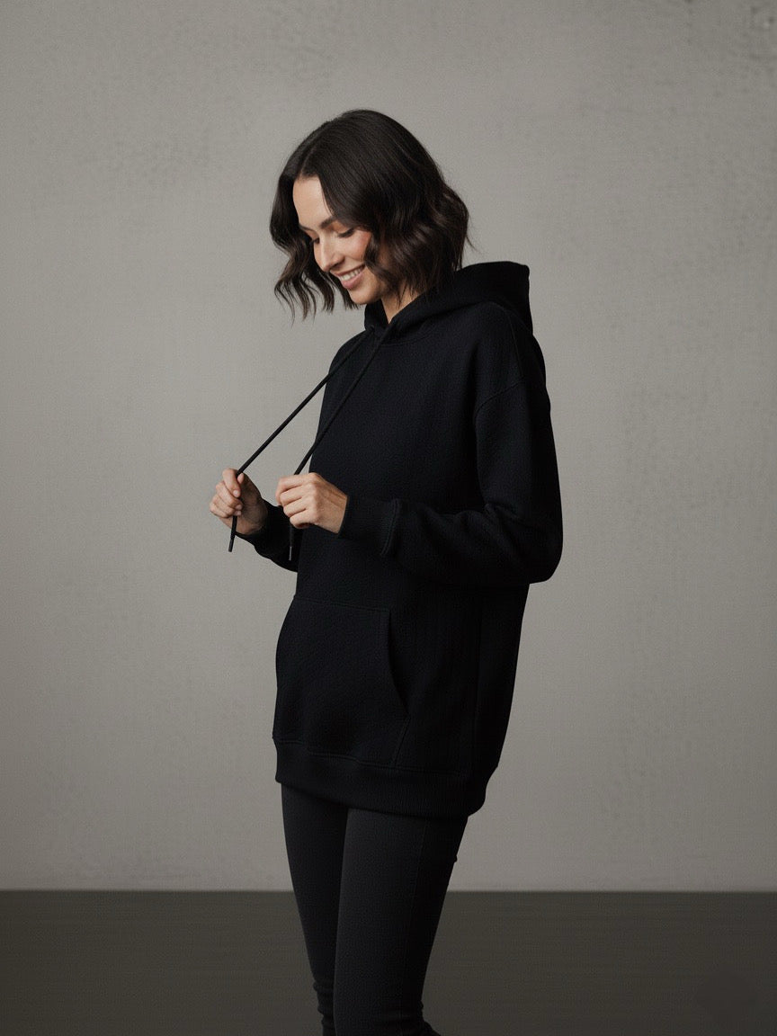 Black oversized quilted