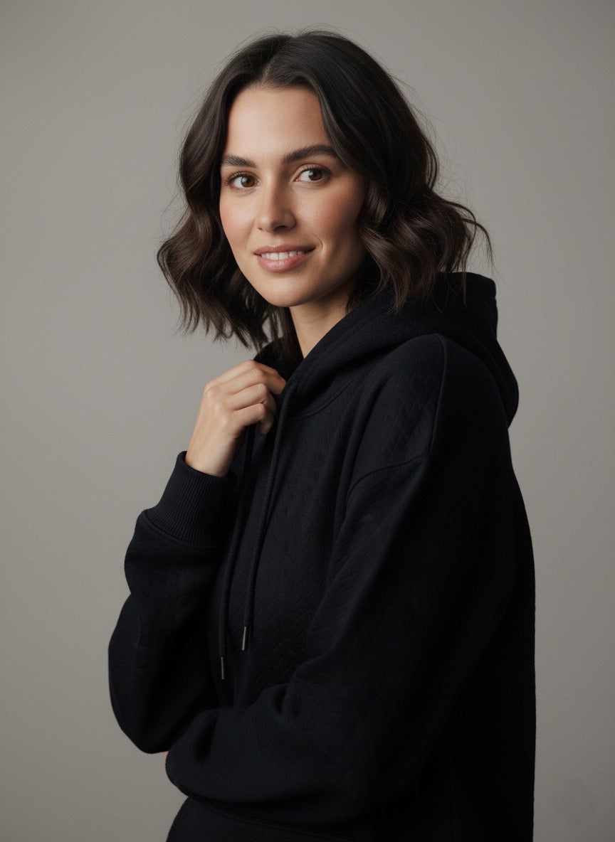 Black oversized quilted